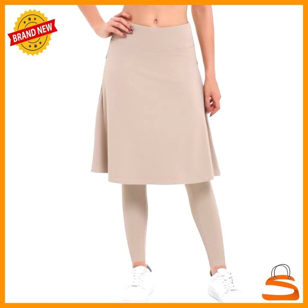 Knee Length Skirted Leggings Active Skorts with Pockets Soft Stretch Material - Picture 2 of 5